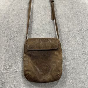 Vintage Latico NJ USA Leather Crossbody Bag 10 x 9 Brown Y2K
